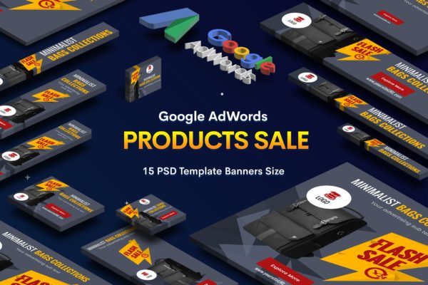15款产品促销谷歌广告Banner图设计模板 Product Sale Banners Ad