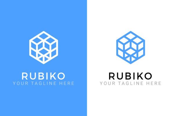 抽象魔方立体图形Logo设计素材中国精选模板 Rubiko &#8211; Abstract Logo Template