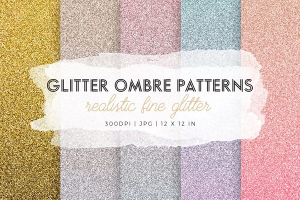 五颜六色浑浊图案纹理 Colorful Glitter Ombre Patterns