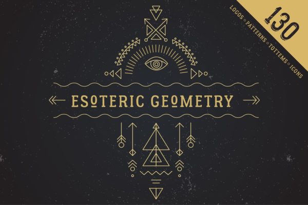 神圣几何图形设计素材集[Logo模板/图案/图标] Esoteric Sacred Geometry Huge Bundle