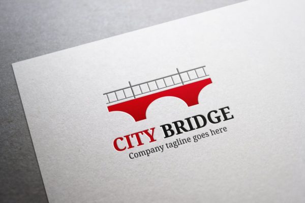 时尚清晰的城市桥梁Logo模板 City 