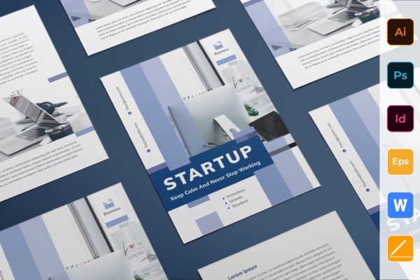 项目介绍宣传单设计模板 Startup Flyer