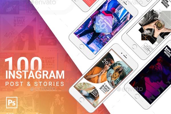 时尚简约的Instagram故事模板16图库精选合辑 Instagram Post &amp; Stories [psd,jpg]