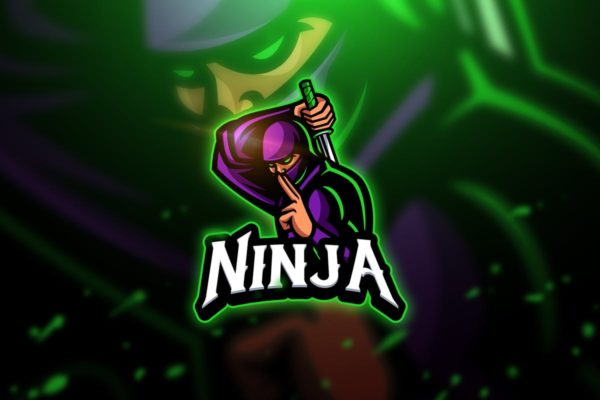 蒙面忍者电子竞技队徽Logo模板 Ninja 3 &#8211; Mascot &amp; Esport Logo