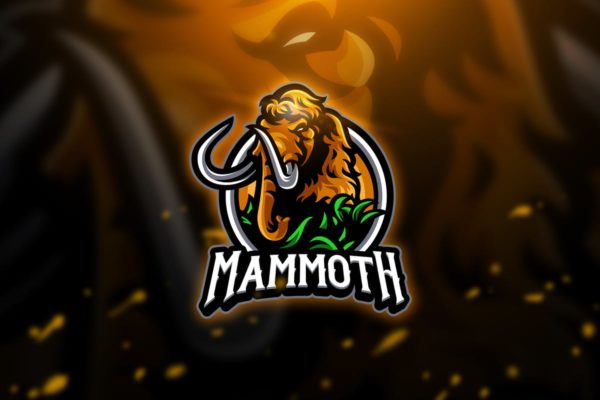 猛犸象电子竞技吉祥物Logo标志设计模板v3 Mammoth 3 &#8211; Mascot &amp; Esport Logo