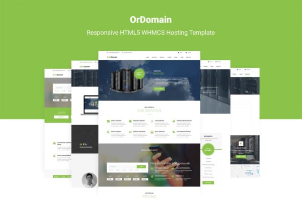 域名注册服务器托管服务商网站响应式WHMCS模板素材中国精选 OrDomain &#8211; Responsive HTML5 WHMCS Template