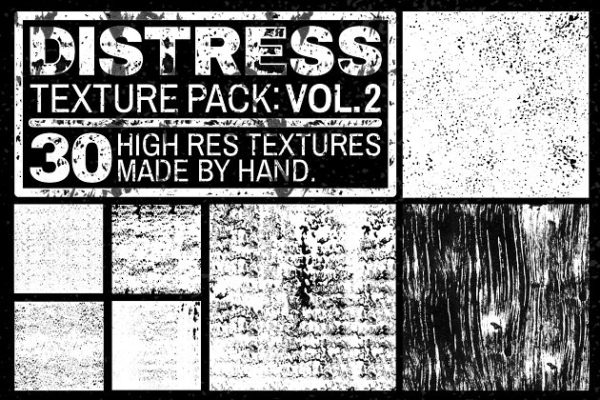 凸印油墨印刷纹理合集V.2 Distress Texture Pack: Vol. 2