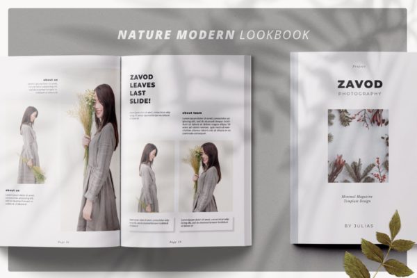 摄影/模特主题16设计网精选杂志排版设计模板 ZAVOD Business Magazine Minimal Template &#8211; LS