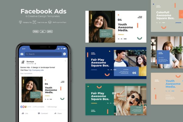 Facebook社交媒体品牌推广广告设计