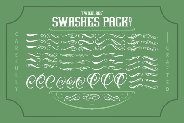 花饰/装饰符号矢量设计素材包 Twicolabs Swashes Pack