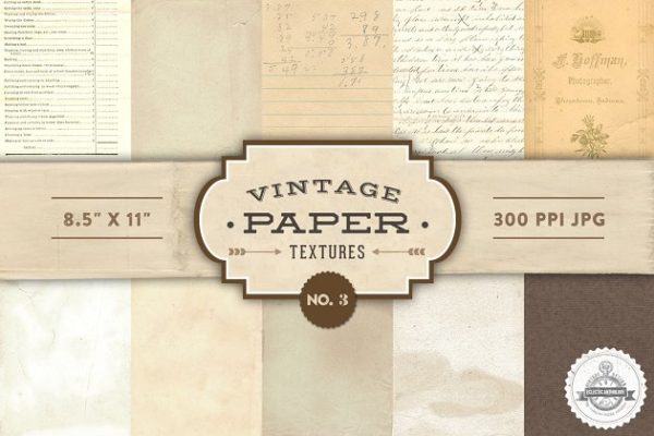 复古纸张纹理集 Vintage Paper Textures &#8211; No. 3