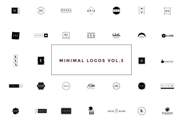 50款极简主义几何图形创意Logo设计模板V3 50 Minimal Logos Vol.3