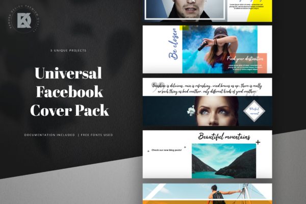 通用实用Facebook主页封面设计模板16图库精选 Facebook Cover Universal Pack