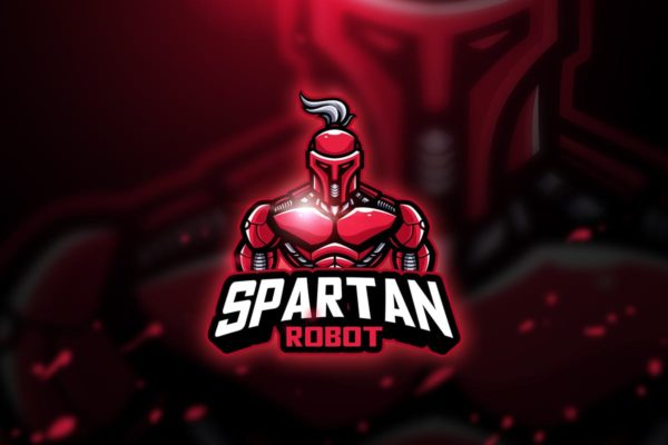 斯巴达机器人电子竞技队徽Logo模板 Spartan robot &#8211; Mascot &amp; Esport Logo