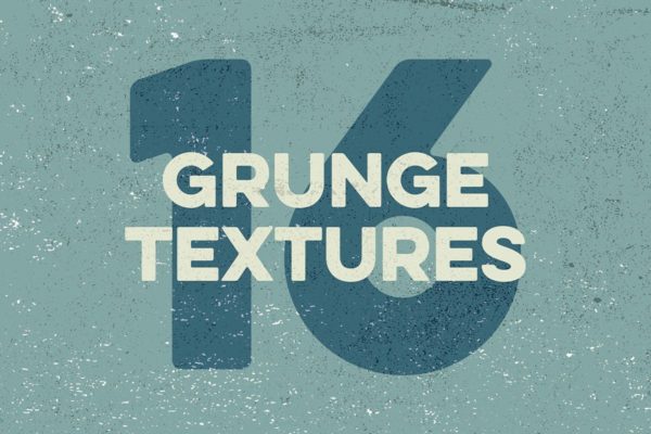 16个粗糙噪点复古做旧矢量纹理素材 16 Grunge Textures