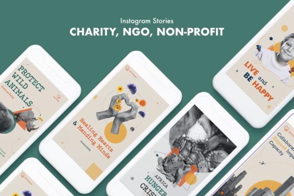 慈善/非政府/非盈利组织机构Instagram社交宣传设计素材 Charity, NGO, Non-Profit Instagram Stories
