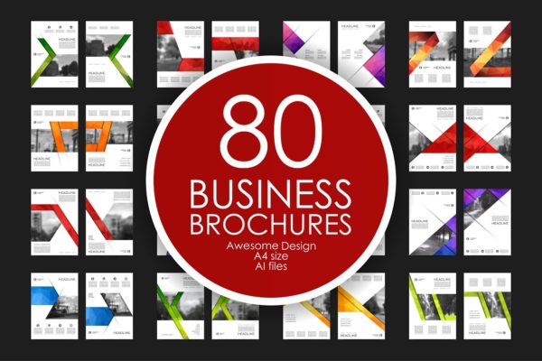 极力推荐：80款企业多用途宣传小册子模板 Business Brochures Bundle