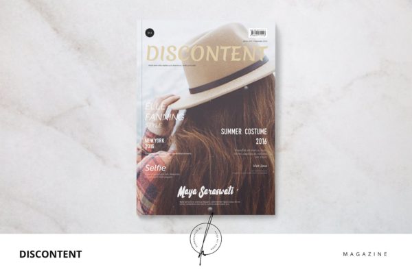 时装主题杂志模板 Discontent Magazine