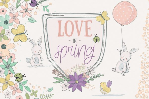 春天插画图案纹理 Spring Illu
