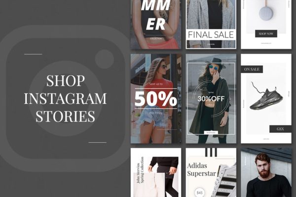10款Instagram社交电商促销广告设计模板素材天下精选 Shop Instagram Stories