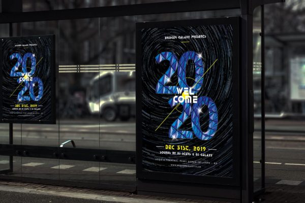 2020大型新年庆祝活动灯箱广告海报
