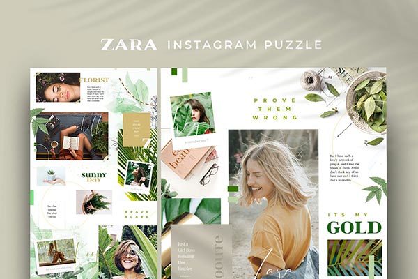 独特优雅的Instagram社交媒体拼图模板普贤居精选 Zara &#8211; Instagram puzzle [psd]