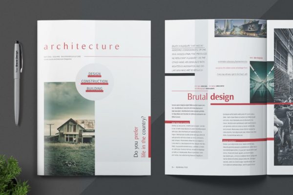 建筑主题杂志设计INDD模板 Magazine Template