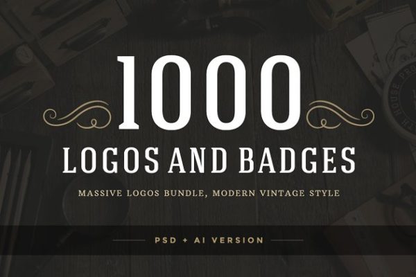 1000+复古风格Logo&amp;徽章模板 1000 Logos and Badges Bundle