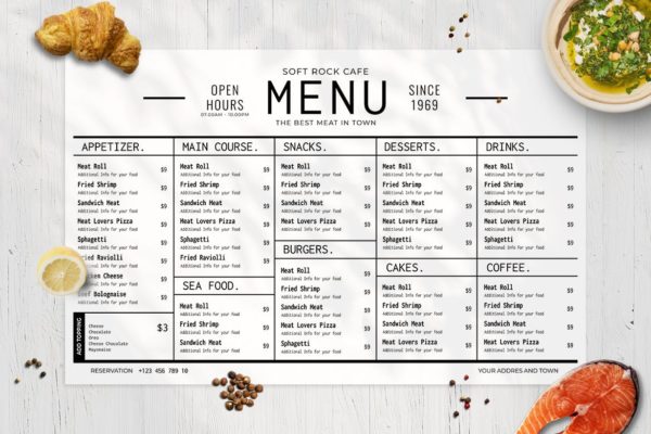 西式咖啡店/面包店/蛋糕店16设计网精选菜单模板v1 Resto Food Menu Vol. 1