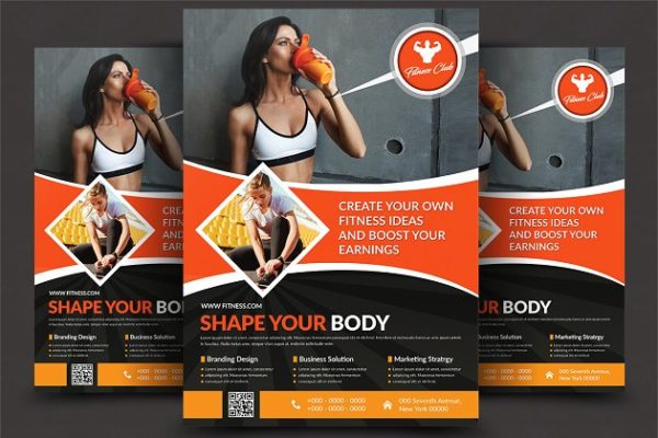 健身俱乐部宣传推广海报设计模板 Fitness Flyer