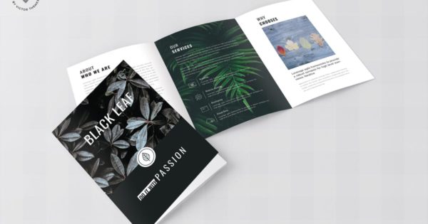极简主义三折页商业宣传单设计模板 Minimal Business Tri-Fold Brochure