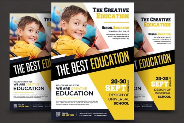 校园教育主题海报设计模板 School Education Flyer Templates