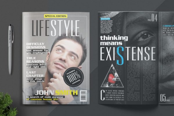生活方式主题16设计网精选杂志版式设计模板 Magazine Template