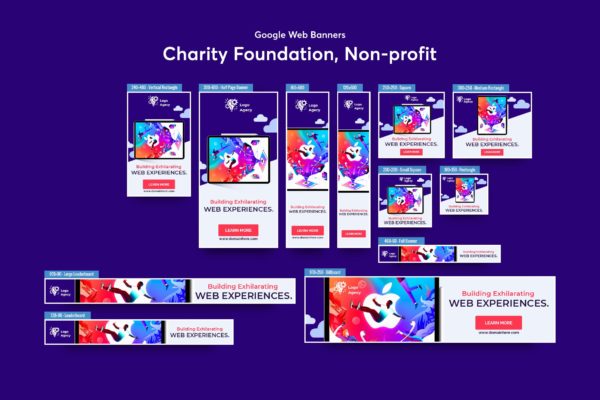 慈善基金会/非营利类型Banner横幅16设计网精选广告模板v1 Charity Foundation, Non-profit Banners Ad