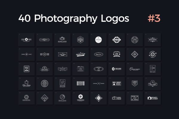 40个多用途影楼摄影Logo模板V.3 40 Photography Logos Vol. 3