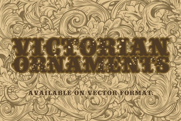 维多利亚时代装饰品矢量图案素材 V