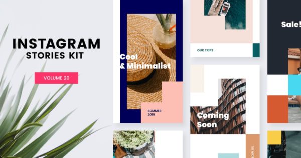 时尚现代旅行博客Instagram社交品牌故事设计素材 Instagram Stories Kit (Vol.20)