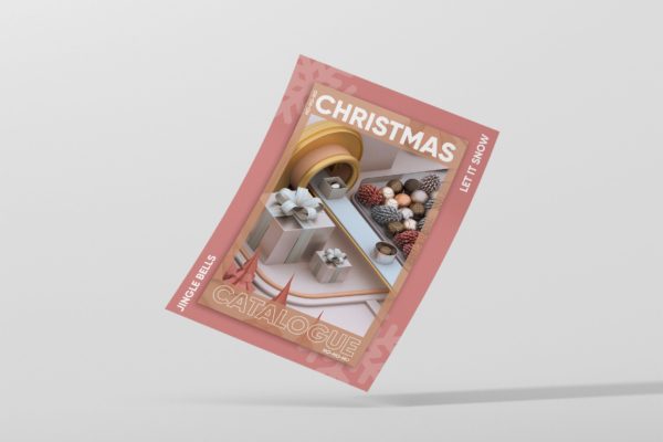 3D建模场景圣诞节主题海报设计模板 Merry Christmas Poster