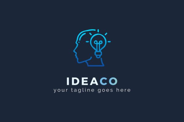 创意大脑抽象Logo设计16设计网精选模板 Ideaco &#8211; Creative Logo Template