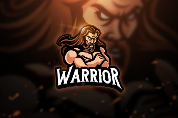 战士电子竞技队徽Logo模板 Warrior &#8211; Mascot &amp; Esport Logo