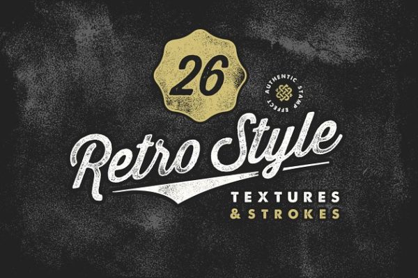 复古邮票纹理和笔刷素材包 Retro Stamp Textures &amp; Brush Pack