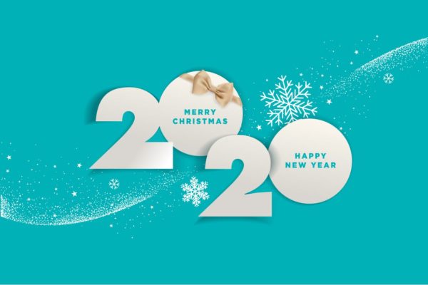 圣诞节庆祝暨迎接2020年主题矢量插画设计素材v2 Merry Christmas and Happy New Year 2020