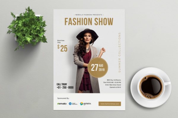欧美时装SHOW活动宣传海报设计模板 NEBULA &#8211; Fashion Flyer