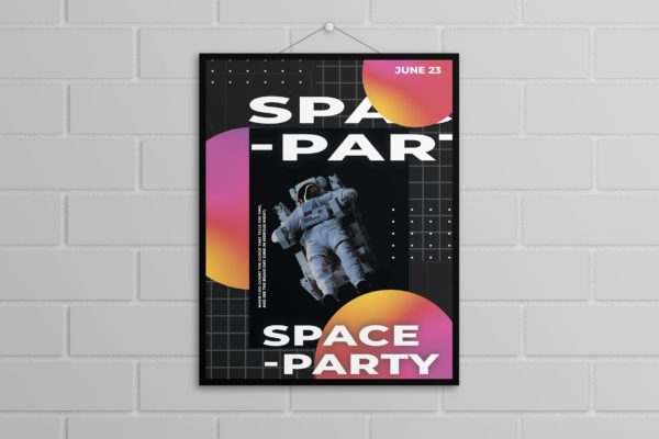 宇航员/航空主题海报PSD素材素材中国精选模板 Astronaut Poster Template