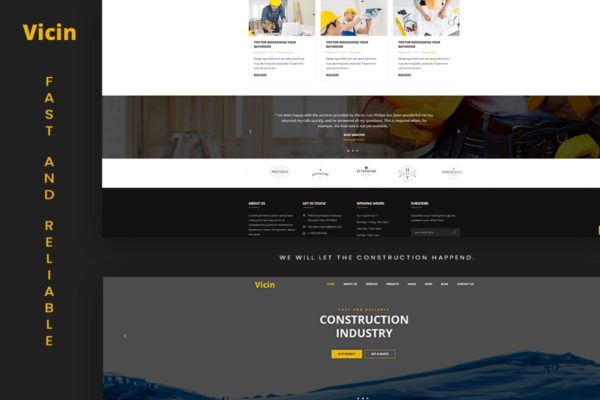 建筑维修服务企业网站HTML模板16设计网精选 Vicin | Multipurpose Construction &amp; Plumbing HTML