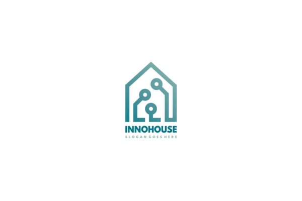 电子行业适用的Logo设计16设计网精选模板 Electronic House Logo