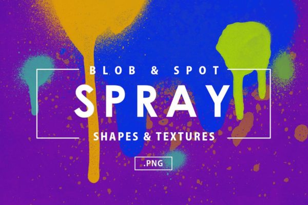 100+油漆喷雾效果斑点&amp;圆点设计素材 101 Blob &amp; Spot Spray Shapes