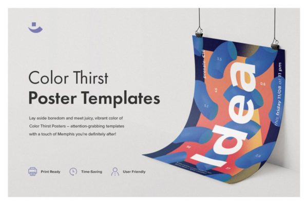 色彩诱惑创意海报设计模板 Color Thirst Poster Templates