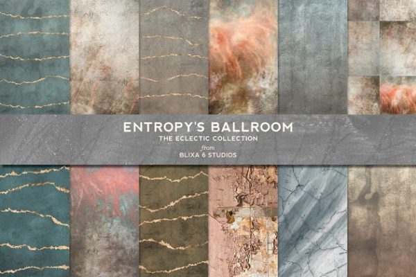 华丽的玫瑰金箔大理石纹理 Entropy&#8217;s Ballroom Rose Gold Texture