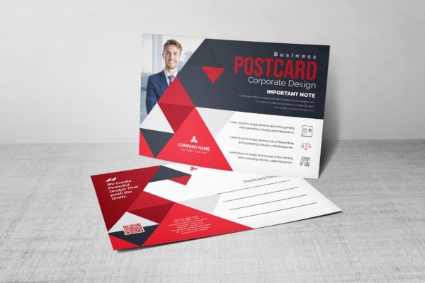 商务风格企业定制明信片设计模板 Postcard